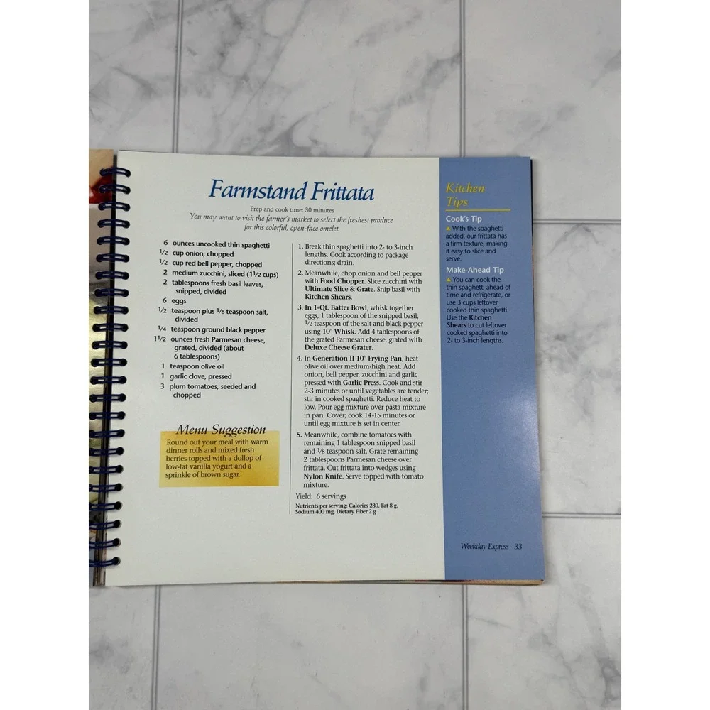 The Pampered Chef Main Dishes Cookbook Doris Christopher Spiral Bound 2000